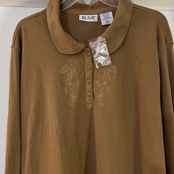 Blair Women’s 3X Plus Brown Long Sleeve Top NWT - Picture 2 of 6
